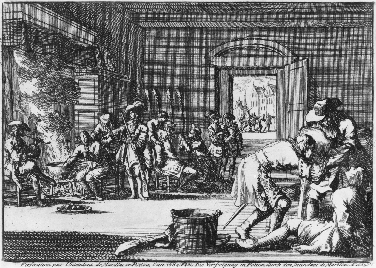 Intendant de Marillac يضطهد البروتستانت في Poitou في 1685 ، 1686 بواسطة المدرسة الهولندية