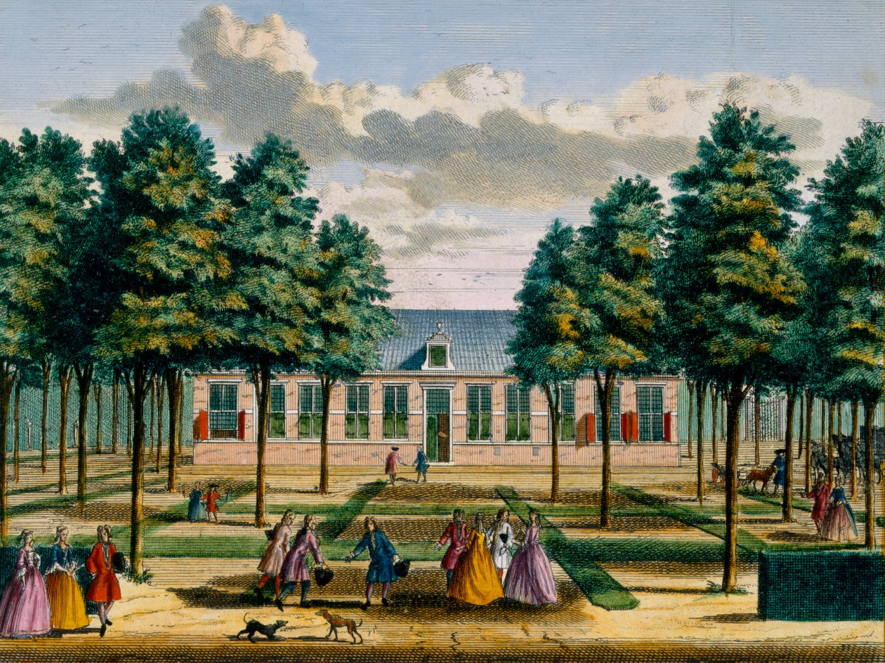 منظر ل Jagerlust House ، من Het Zeganpralent Kennemerlant بواسطة Hendrick de Leth و Matthias Brouerius Van Nidek ، تم نشره ج 1700-1730 بواسطة المدرسة الهولندية