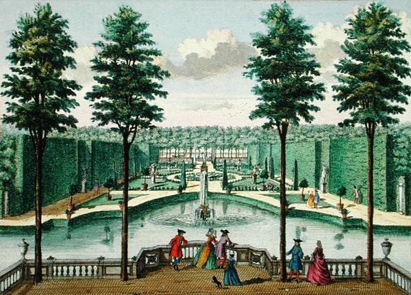 منظر للحديقة من المنزل ، Watervliet ، من Het Zeganplant Kennemerlant ، بقلم هندريك دي ليث وماتياس برويريوس فان نيديك ، تم نشره في الفترة 1700-1730 (انظر أيضًا 172308 ، 1723 بواسطة المدرسة الهولندية