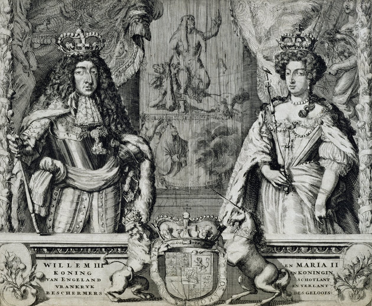 وليام الثالث (1650-1702) وماري الثانية (1662-94) ، ج .1688-94 بواسطة المدرسة الهولندية