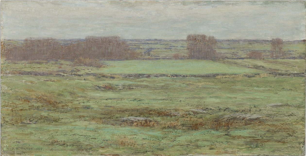 أراضي المراعي: أوائل الربيع ، 1896 (الغواش و wc على الألواح الخشبية) بواسطة دوايت ويليام تريون