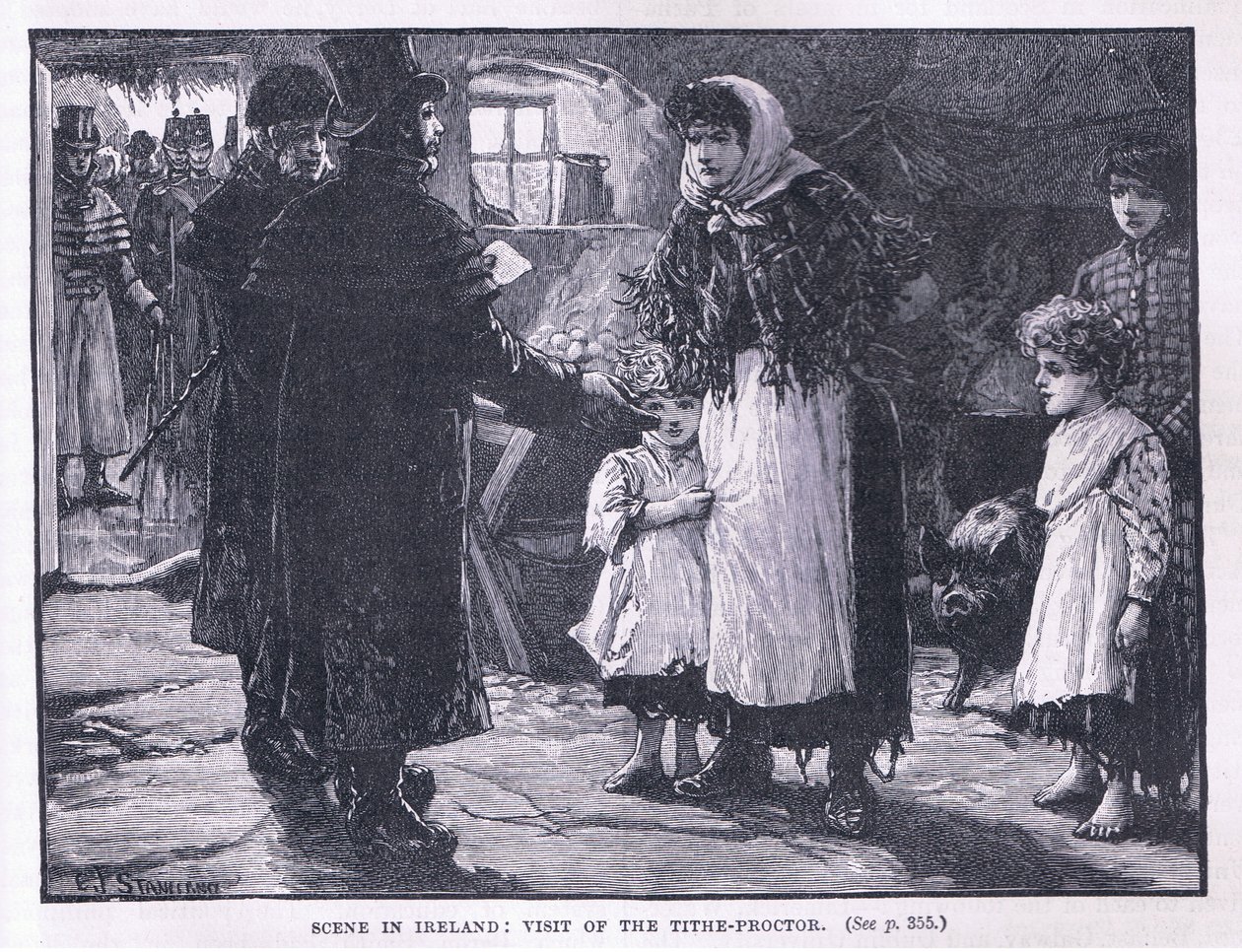 المشهد في أيرلندا: زيارة Tithe Proctor AD 1832 بواسطة إي إف ستانبيري