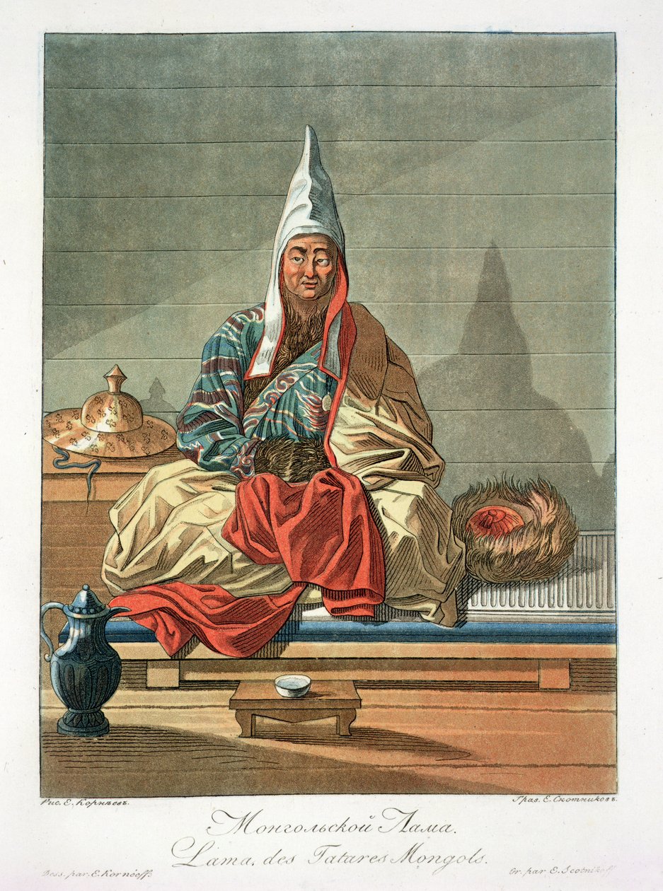 لاما التتار المنغولي ، محفور من قبل جيغور سكوتنيكوف (1782-1843) بواسطة E. Karnejeff