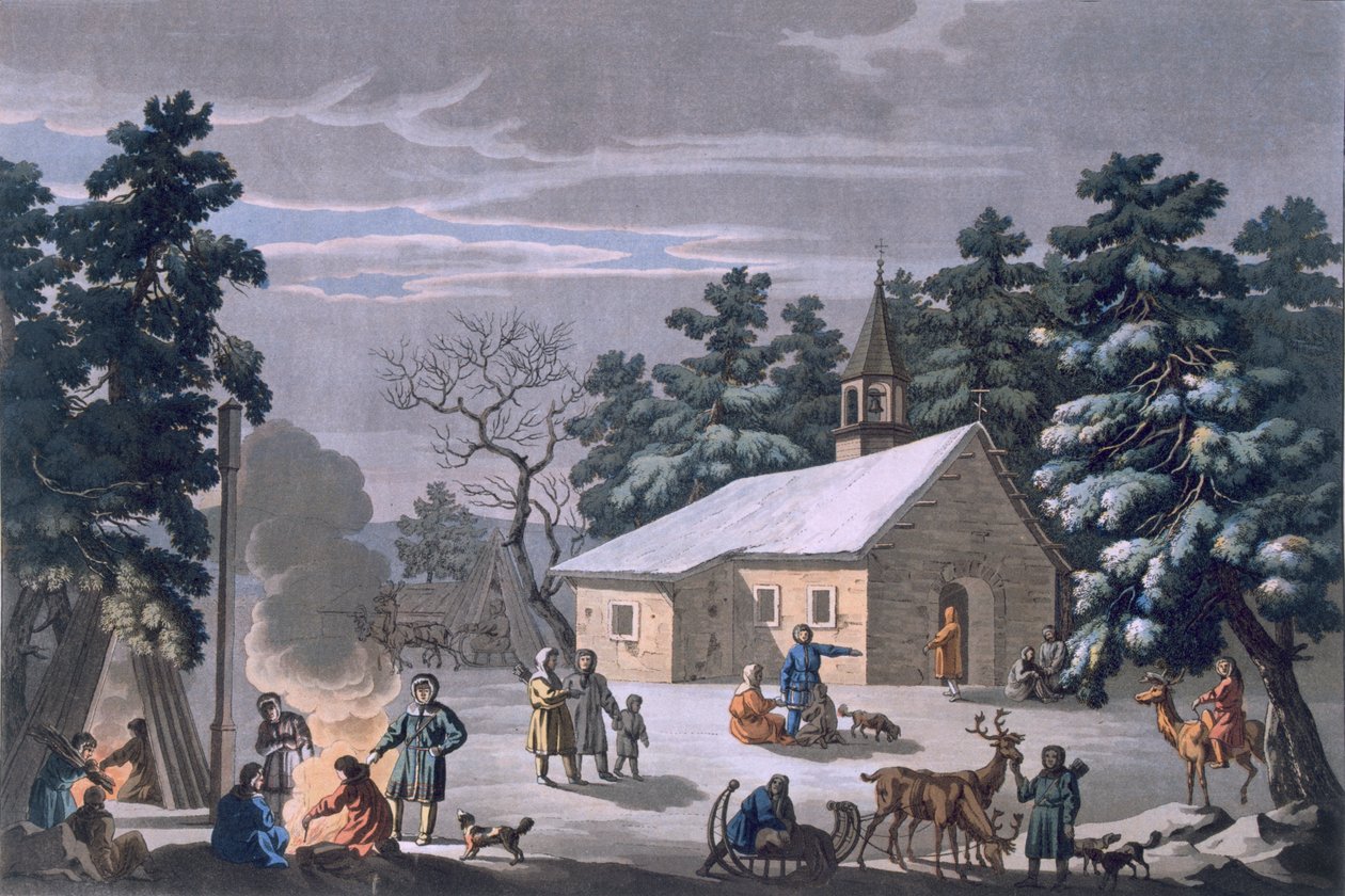 Samoyeds في معرض ليلي في Obdorsk ، 1812-13 بواسطة E. Karnejeff