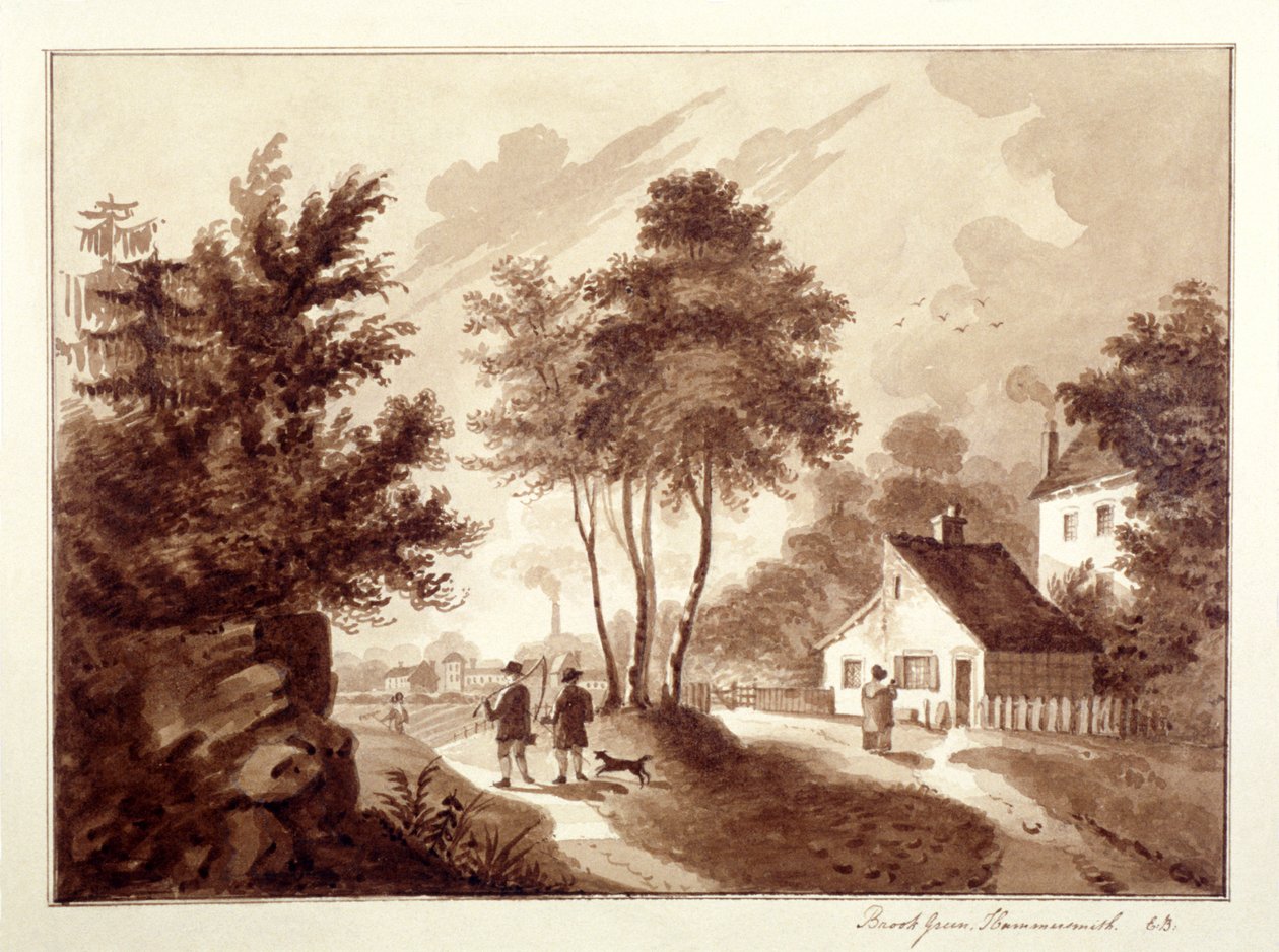 منظر لبروك جرين ، هامرسميث ، لندن ، c1820 بواسطة إب