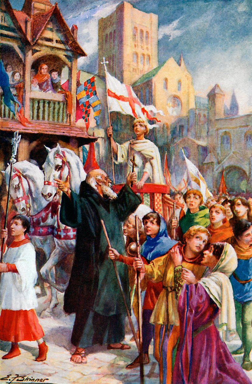 "حملة الأطفال الصليبية عام 1212" ، عام 1920. بواسطة إي أف سكينر