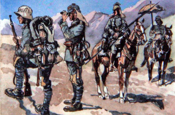 الزي الألماني لعام 1917 ، الجبهة المقدونية (ليثو ملون) بواسطة إي (بعد) دوبريتش