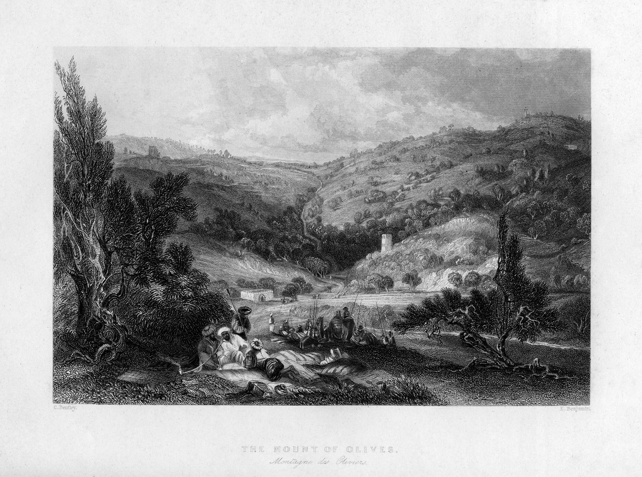 جبل الزيتون ، إسرائيل ، 1841. بواسطة ه بنيامين