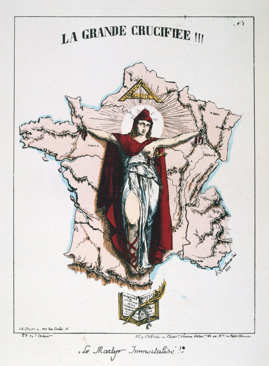 Le Martyr Immortalise! ، رمزية فرنسا الجمهورية ، 1871. بواسطة E. Courtaux