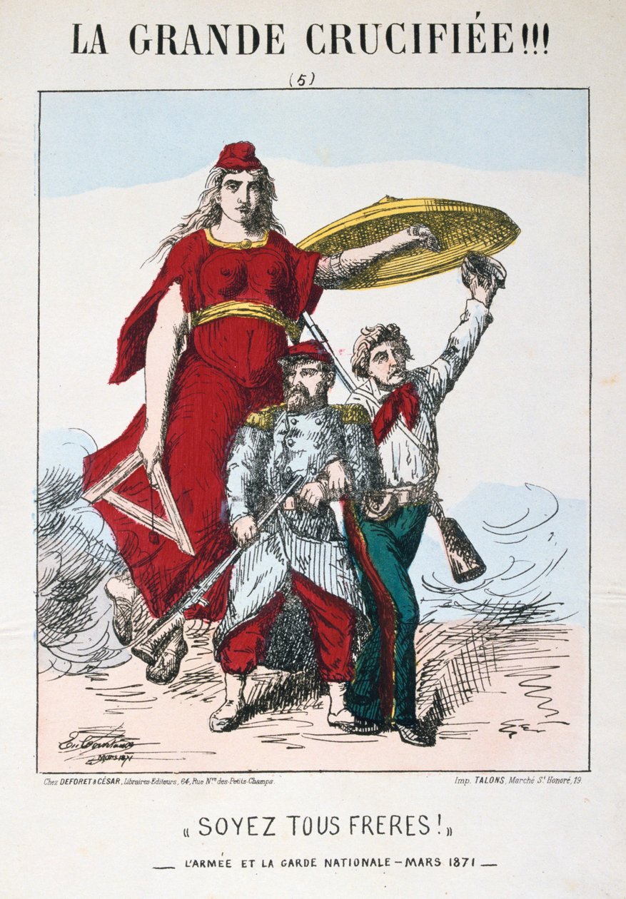 كن الأخوة! ، رمزية فرنسا الجمهورية ، 1871. بواسطة E. Courtaux