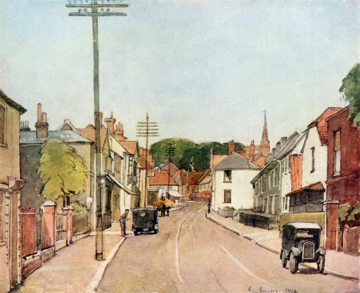 قرية An Essex: Ongar High Street ، ١٩٤٣. بواسطة إي إيسون