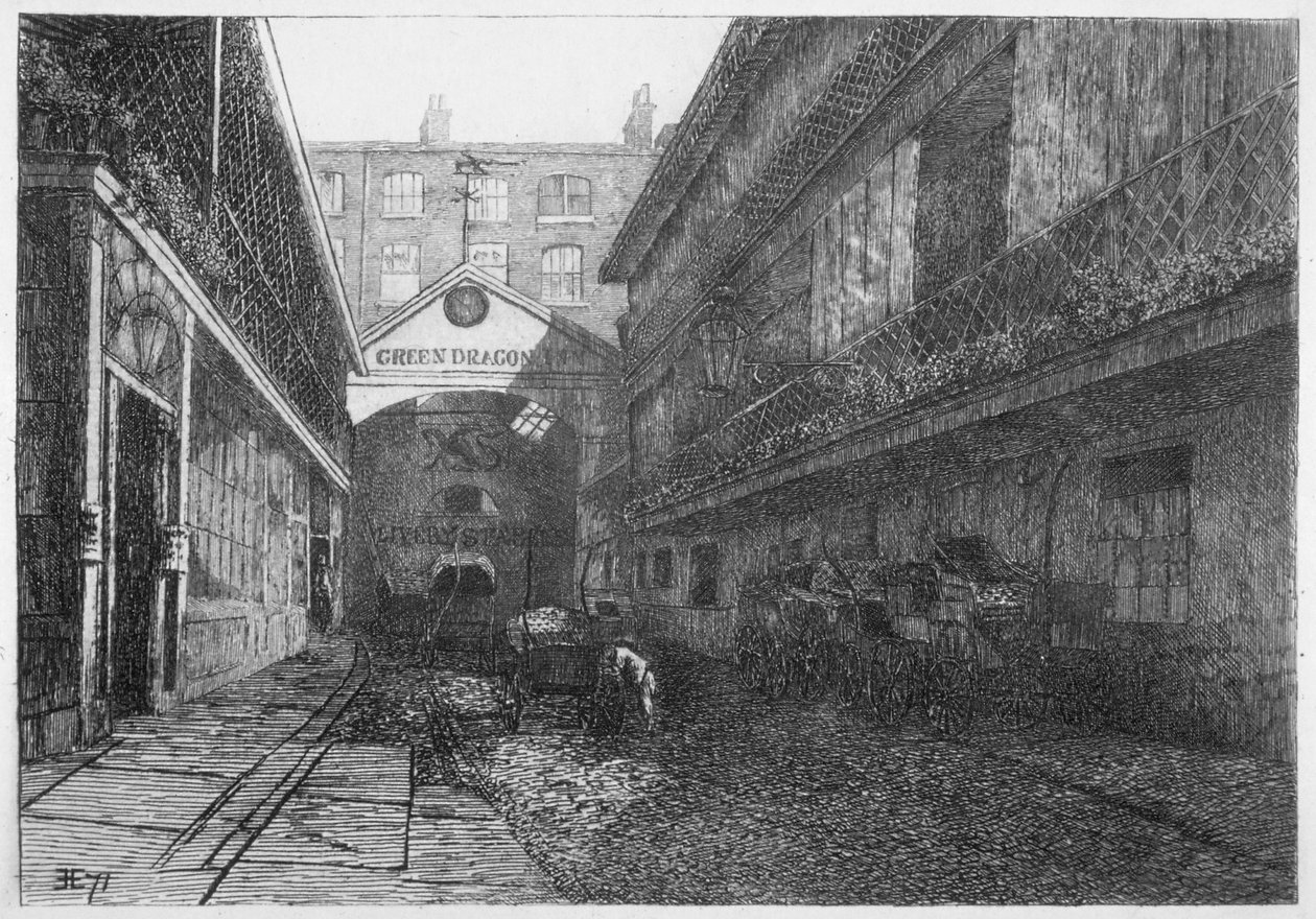 The Green Dragon Inn ، Bishopsgate ، مدينة لندن ، 1871 بواسطة إدواردز