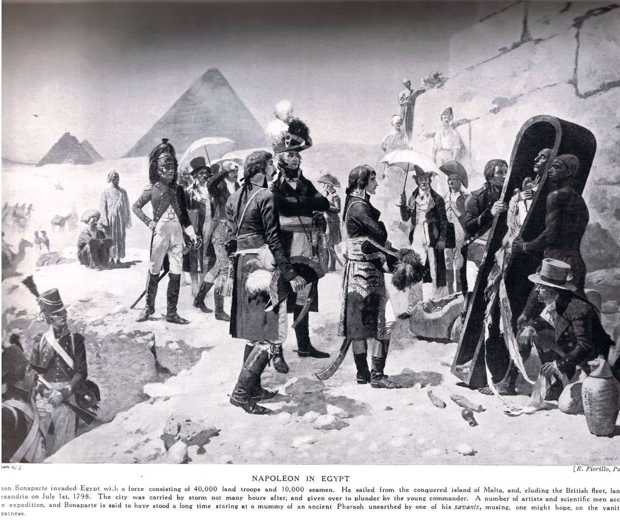 نابليون في مصر ، توضيح من "تاريخ الأمم في هاتشينسون" ، ج .1910 بواسطة E. Fiorillo
