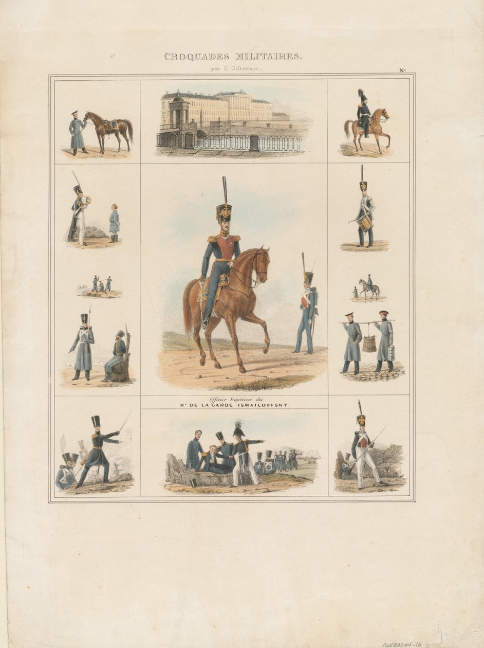 الزي الرسمي لفوج Izmailovsky ، 1840 بواسطة إي جيلبرتسون