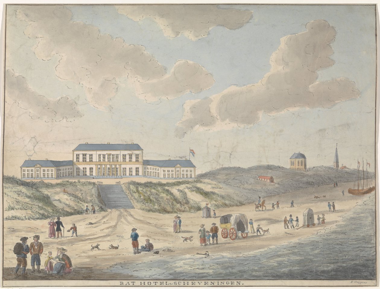 فندق سيء في Scheveningen فندق Bat في Scheveningen (العنوان على الكائن) بواسطة هويغنز