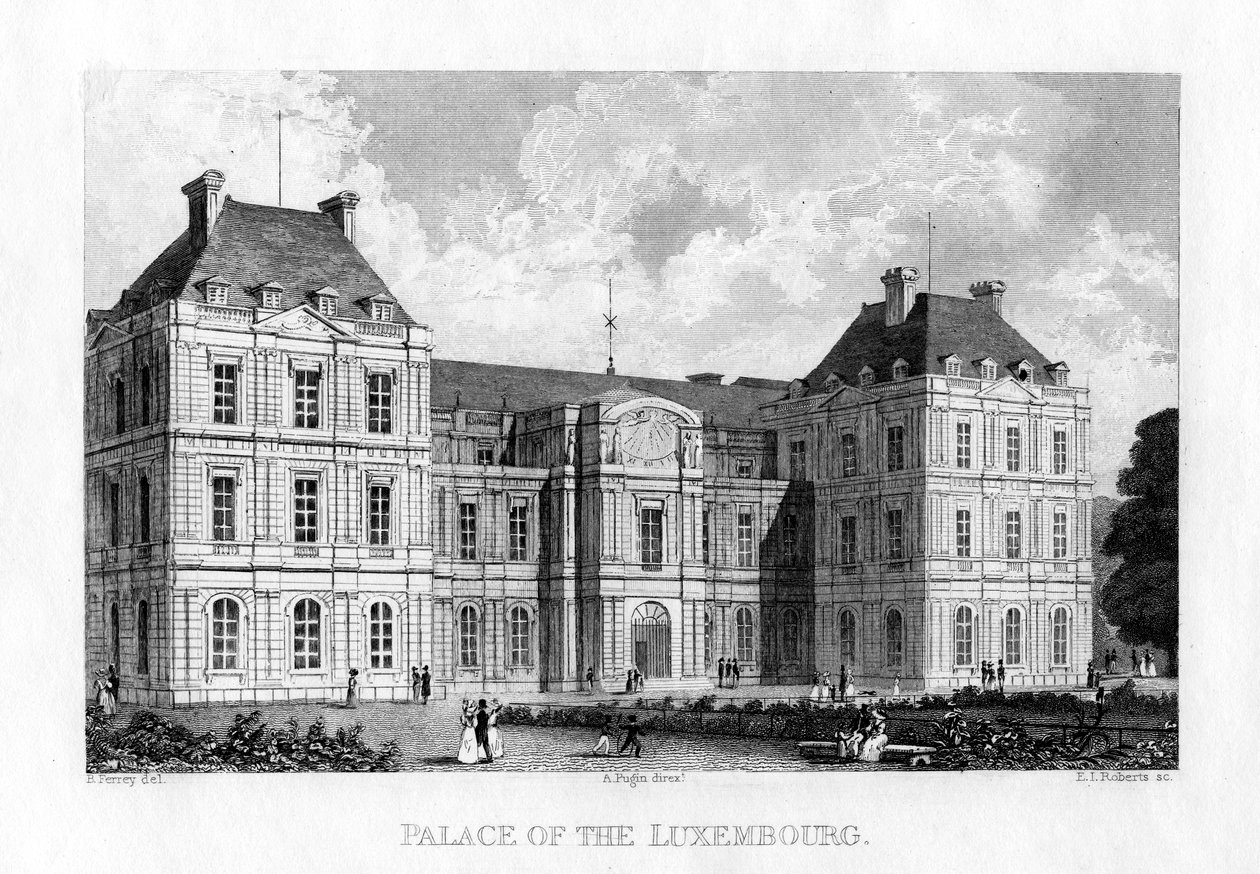 قصر لوكسمبورج ، باريس ، c1830. بواسطة EI روبرتس