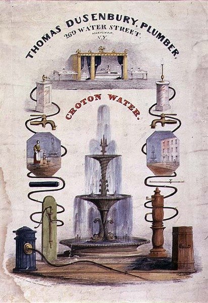إعلان عن "Thomas Dusenbury، Plumber، 269 Water Street" بواسطة إي جونز