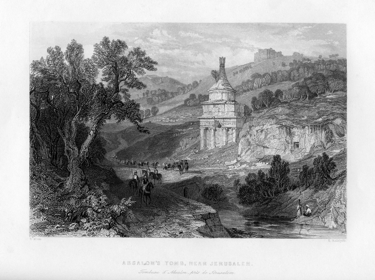 مقبرة أبشالومس ، بالقرب من القدس ، إسرائيل ، 1841. بواسطة E. Redclyffe