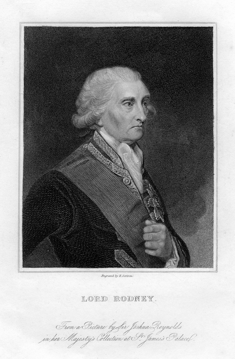 الأدميرال جورج بريدجز رودني 1719-1792 ، بارون رودني الأول ، القرن التاسع عشر. بواسطة E. سكران