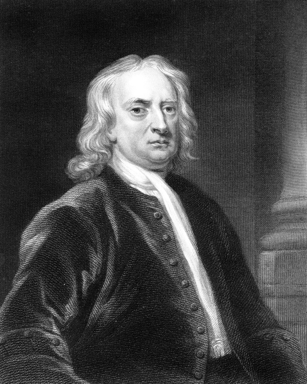إسحاق نيوتن ، عالم رياضيات إنجليزي ، فلكي و فيزيائي ، 1818. بواسطة E. سكران