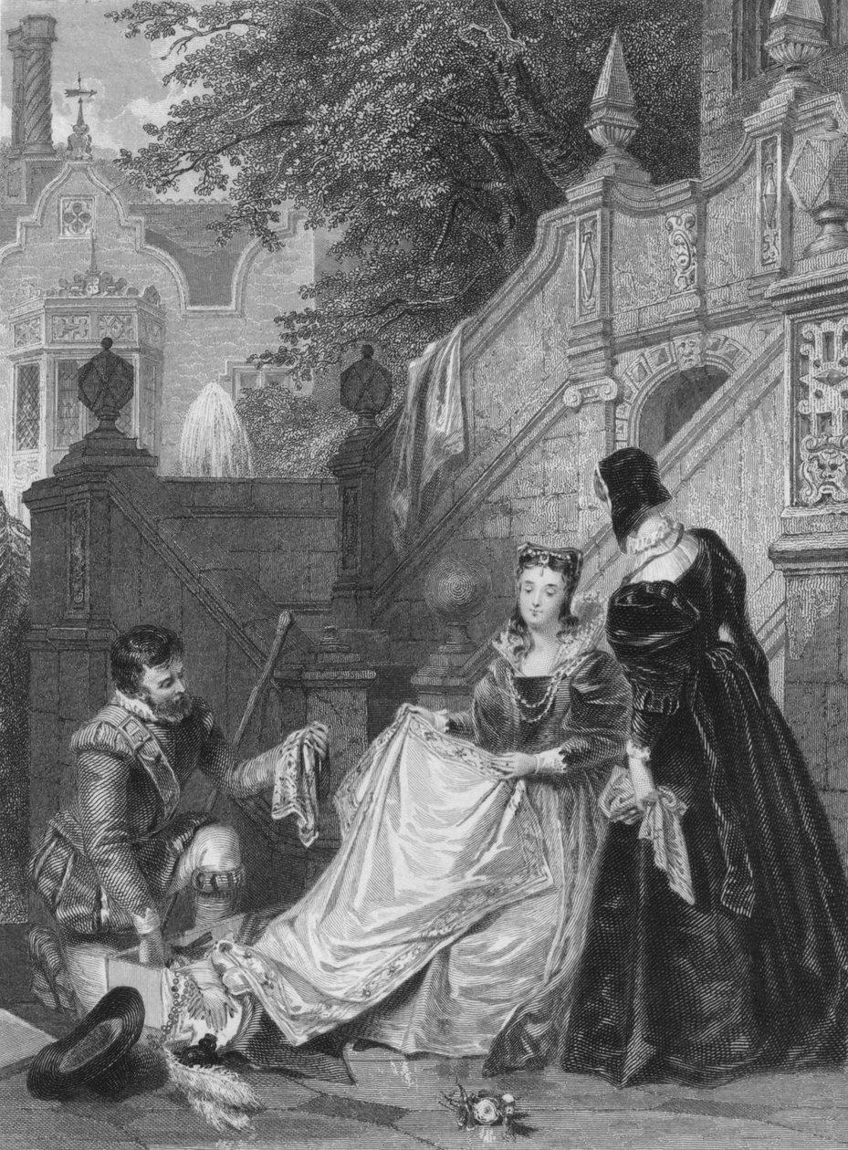 مشهد من السير والتر سكوتس كينيلورث. وايلاند ، ايمي روبسارت وجانيت ، 1834. بواسطة إي سميث