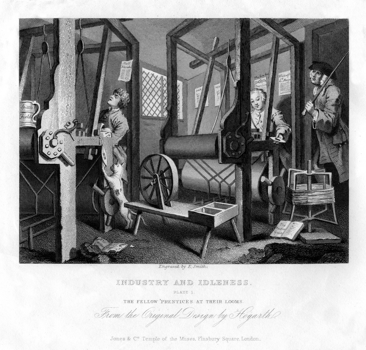 زملاء prentates في نولهم ، اللوحة الأولى للصناعة و التباطؤ ، 1833. بواسطة إي سميث