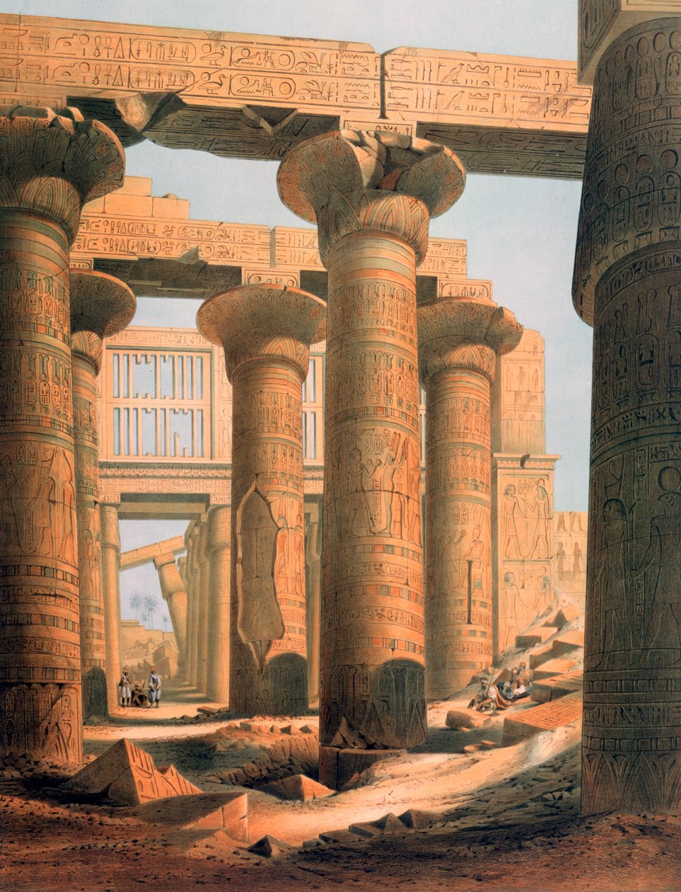 "قاعة الكرنك" ، مصر ، القرن التاسع عشر بواسطة E Weidenbach