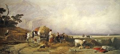 الحصاد في المرتفعات (ألوان مائية على ورق) بواسطة E. و Callcott AW Landseer