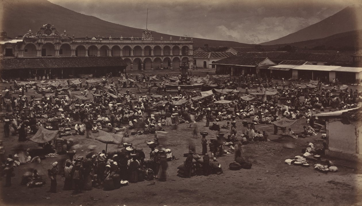 بلازا وقصر فايسروي - أنتيغوا دي غواتيمالا 1877. بواسطة ايدويرد مويبريدج