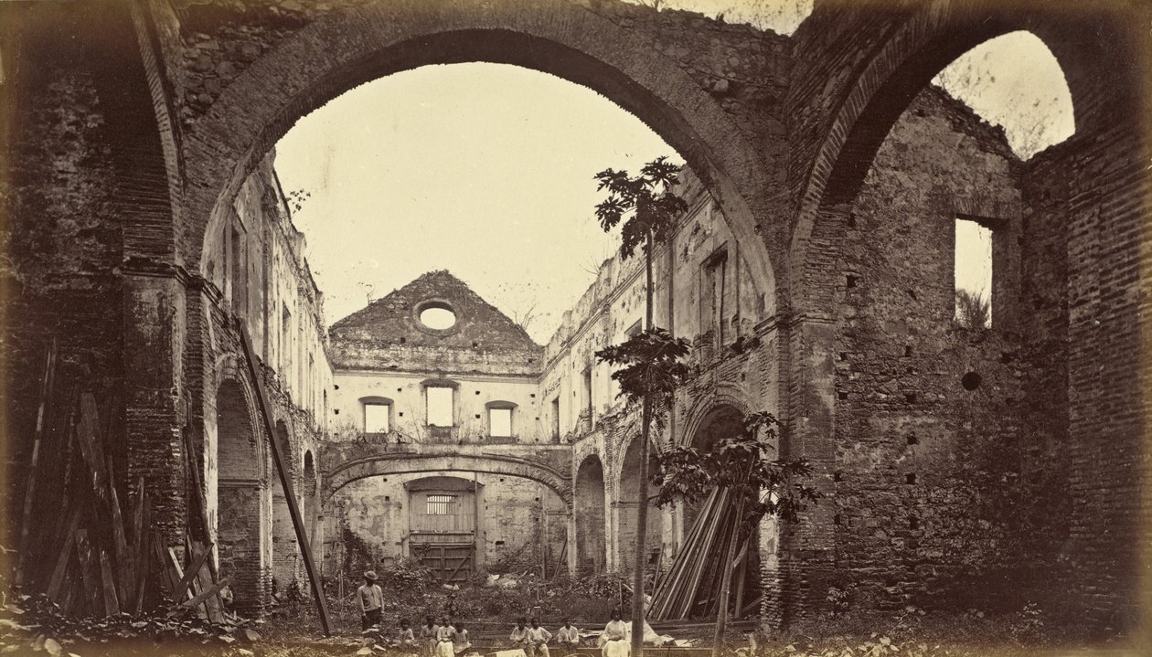 أطلال كنيسة سانتو دومينغو بنما ، 1875 ، نُشرت عام 1877. بواسطة ايدويرد مويبريدج