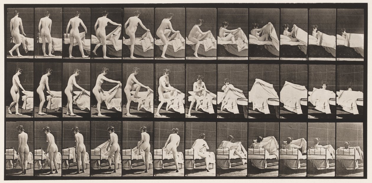 Plate 263. Getting into Bed بواسطة ايدويرد مويبريدج