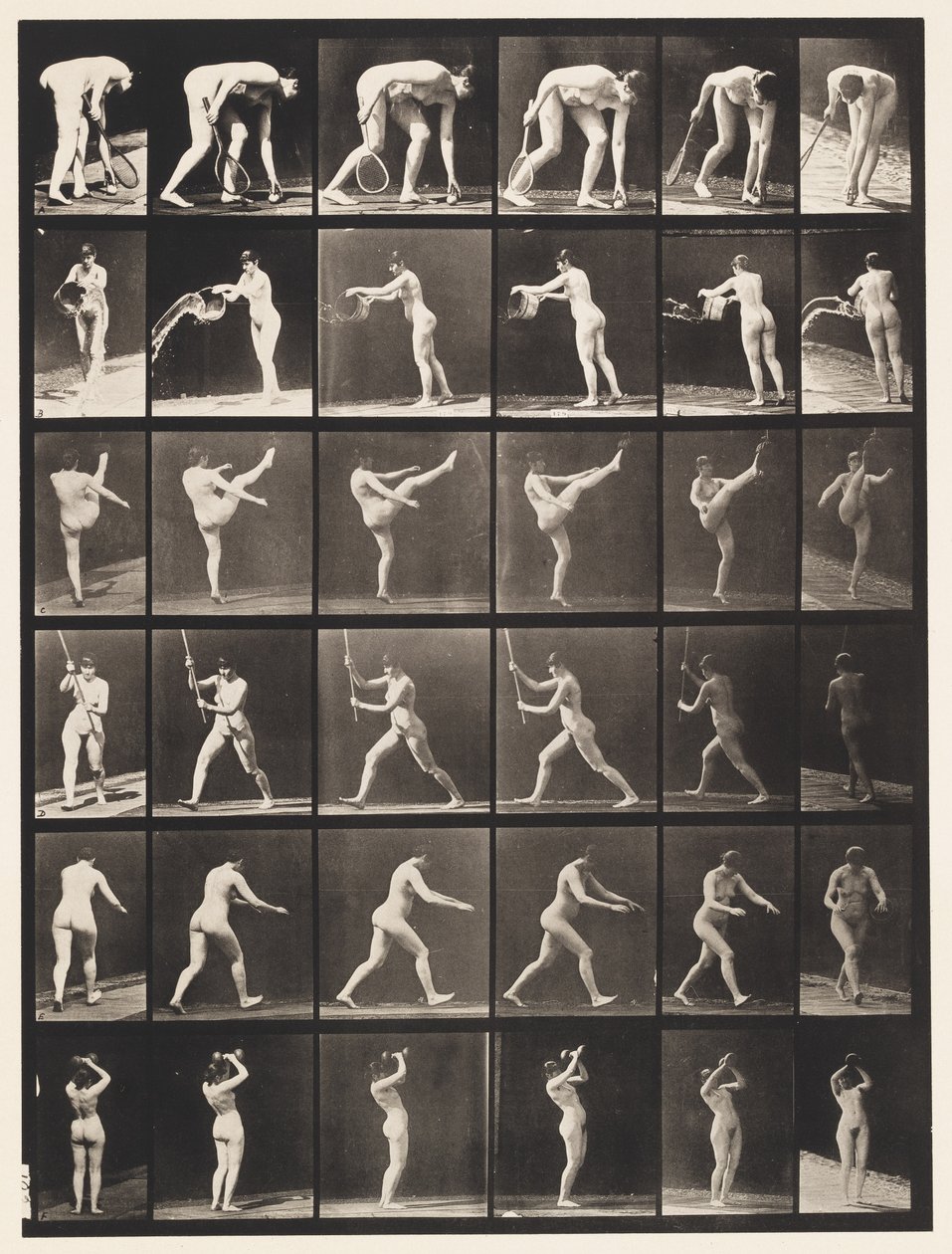 Plate 526. A, Lifting Ball; B, Emptying Bucket of Water بواسطة ايدويرد مويبريدج