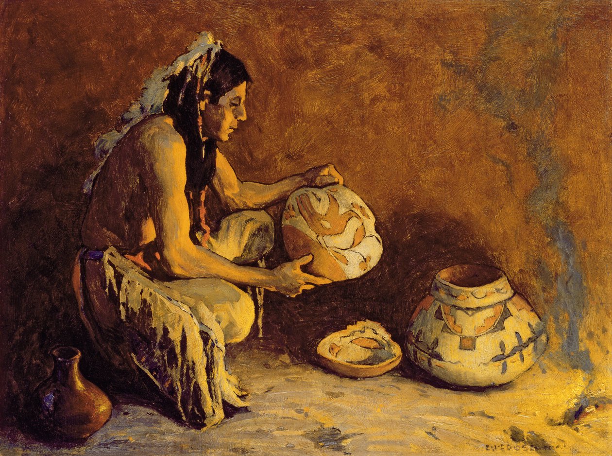 جرة الطيور ، 1933 (زيت على ماسونيت) بواسطة Eanger ايرفينج Couse
