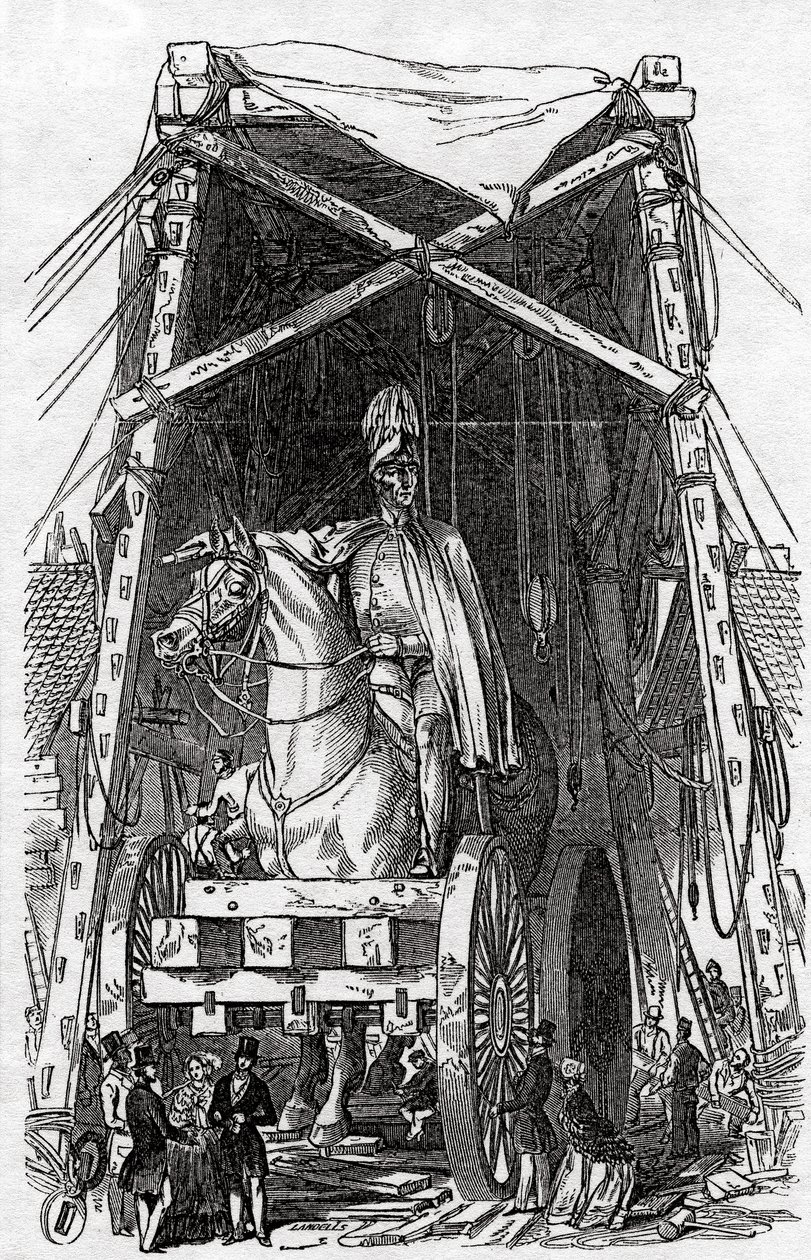 التمثال في مسبك السيد وايت ، نُشر في "أخبار لندن المصورة" ، 3 أكتوبر 1846 بواسطة إبنيزر لانديلز