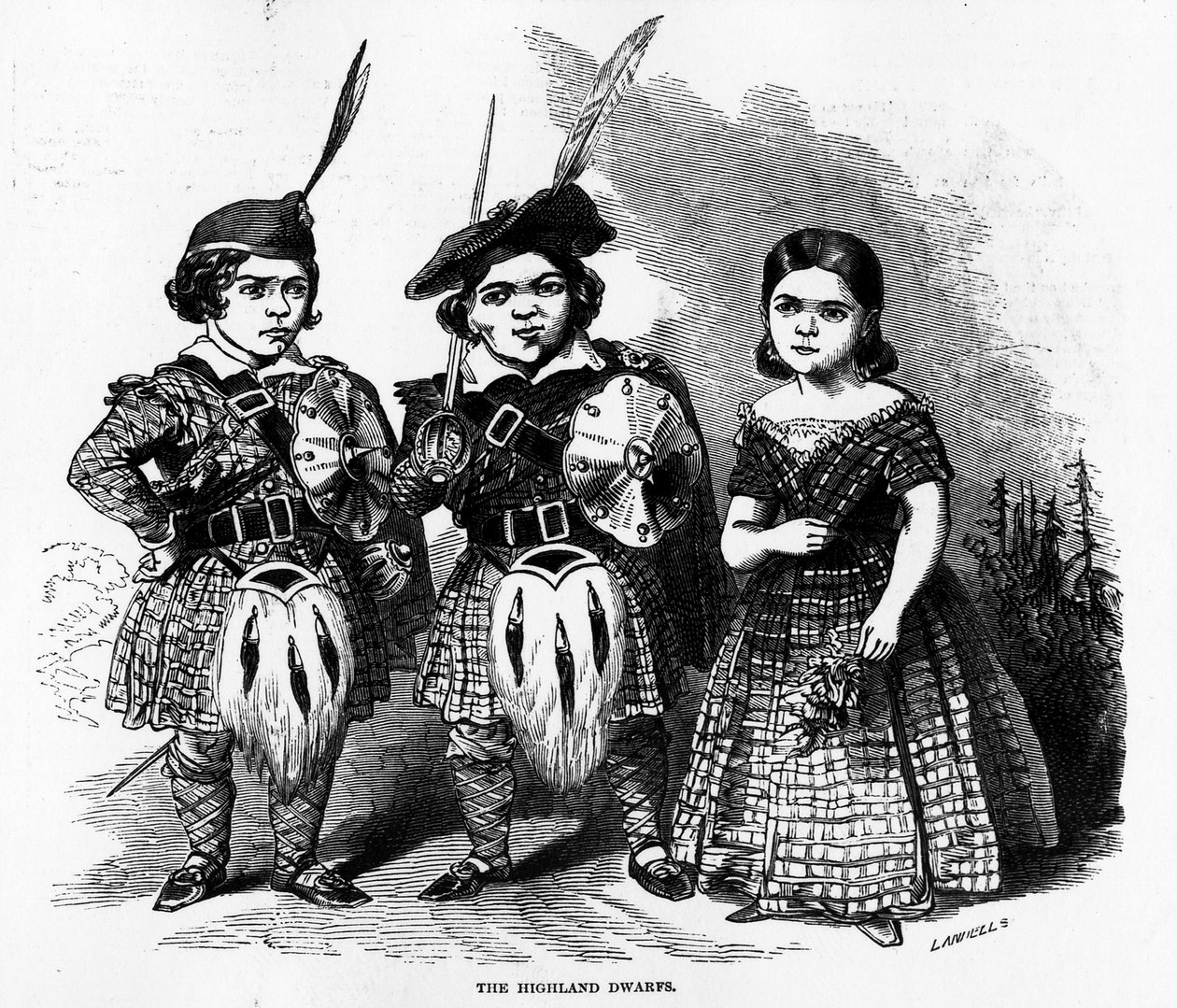 The Highland Dwarfs ، نُشر في "أخبار لندن المصورة" ، 30 مايو 1846 بواسطة إبنيزر لانديلز