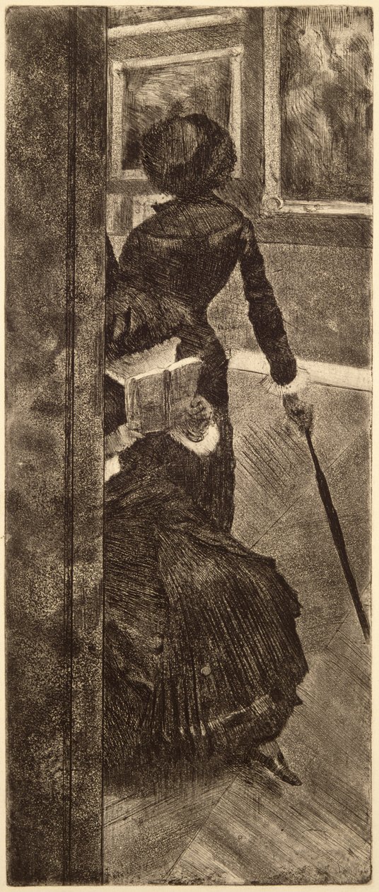 في متحف اللوفر - الرسام (ماري كاسات) c.1879 (النقش ، نقطة الجفاف والخط المائي على الورق) بواسطة إدغار ديغا