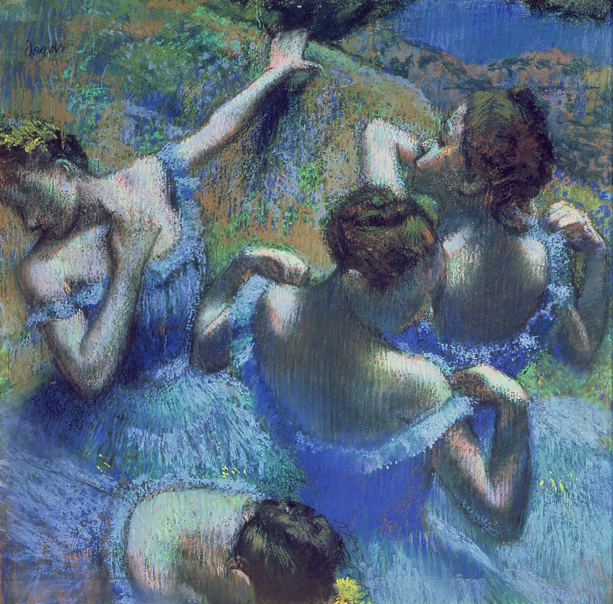 الراقصات الزرقاء ، c.1899 (باستيل) بواسطة إدغار ديغا