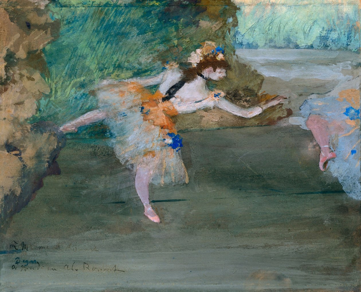 Dancer Onstage ، c.1877 (الغواش فوق الجرافيت) بواسطة إدغار ديغا