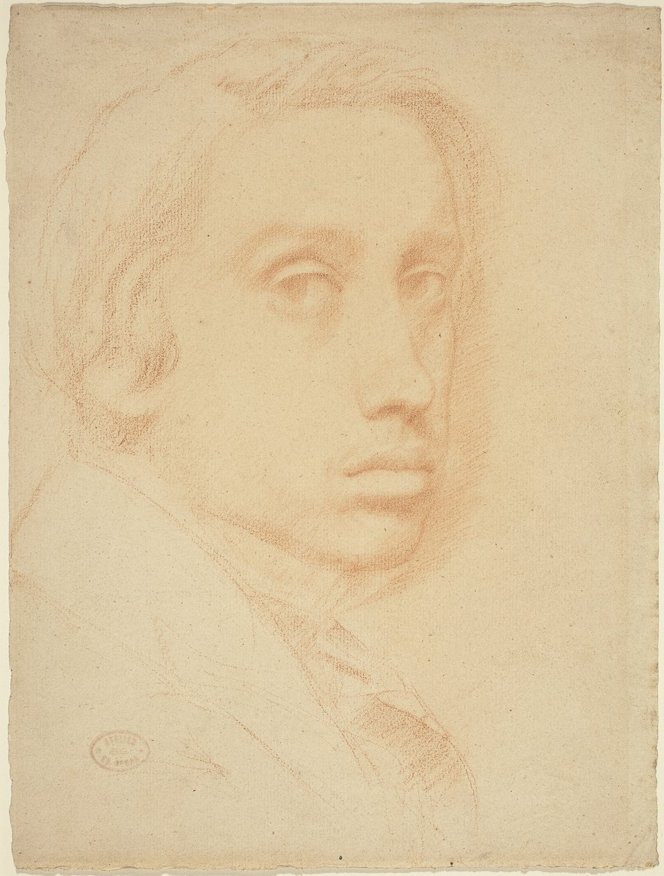 صورة ذاتية ، c.1855 (طباشير أحمر على ورق مسدود) بواسطة إدغار ديغا