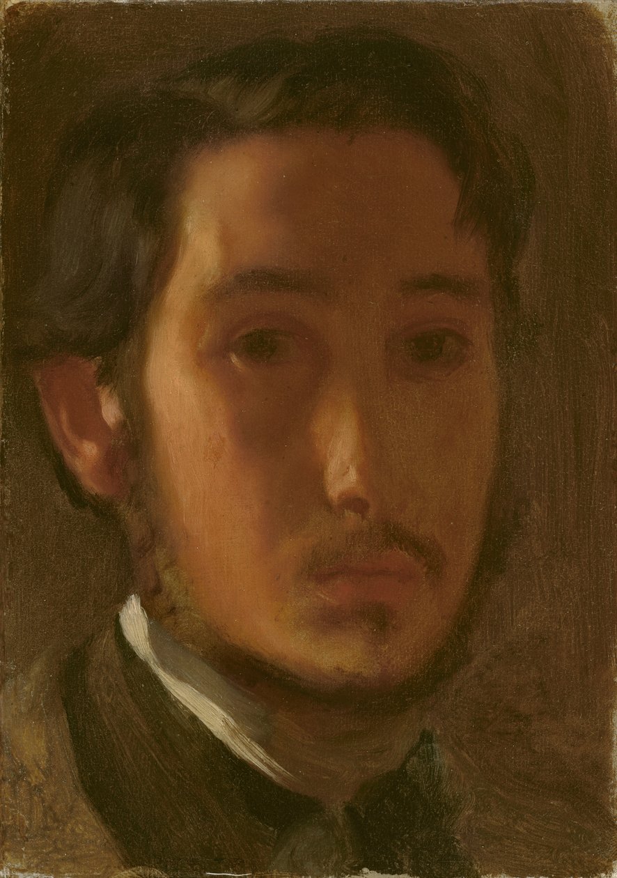 صورة شخصية مع الياقة البيضاء ، c.1857 (زيت على ورق على قماش) بواسطة إدغار ديغا