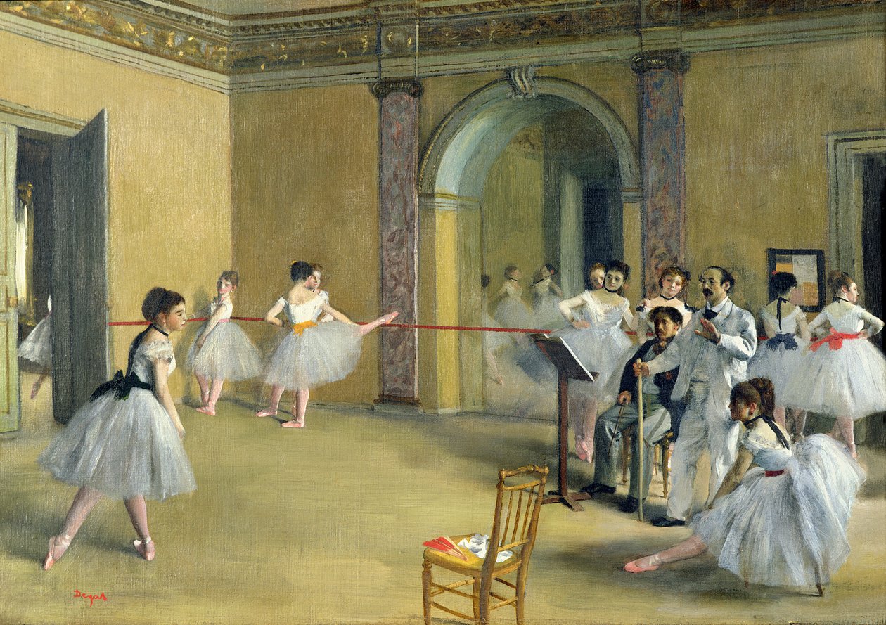 The Dance Foyer في الأوبرا في شارع Le Peletier ، 1872 بواسطة إدغار ديغا