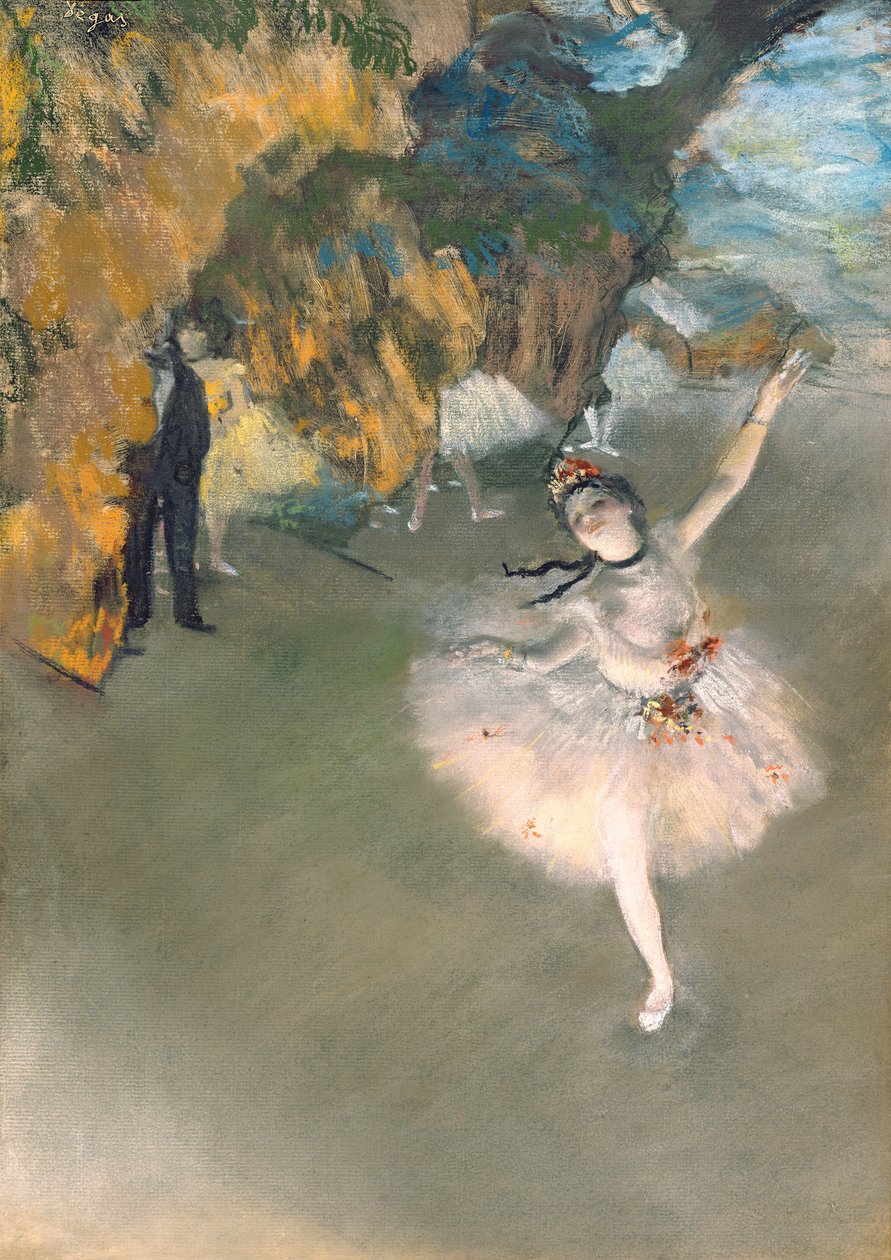 The Star ، أو Dancer on stage ، c.1876-77 (باستيل على ورق) بواسطة إدغار ديغا