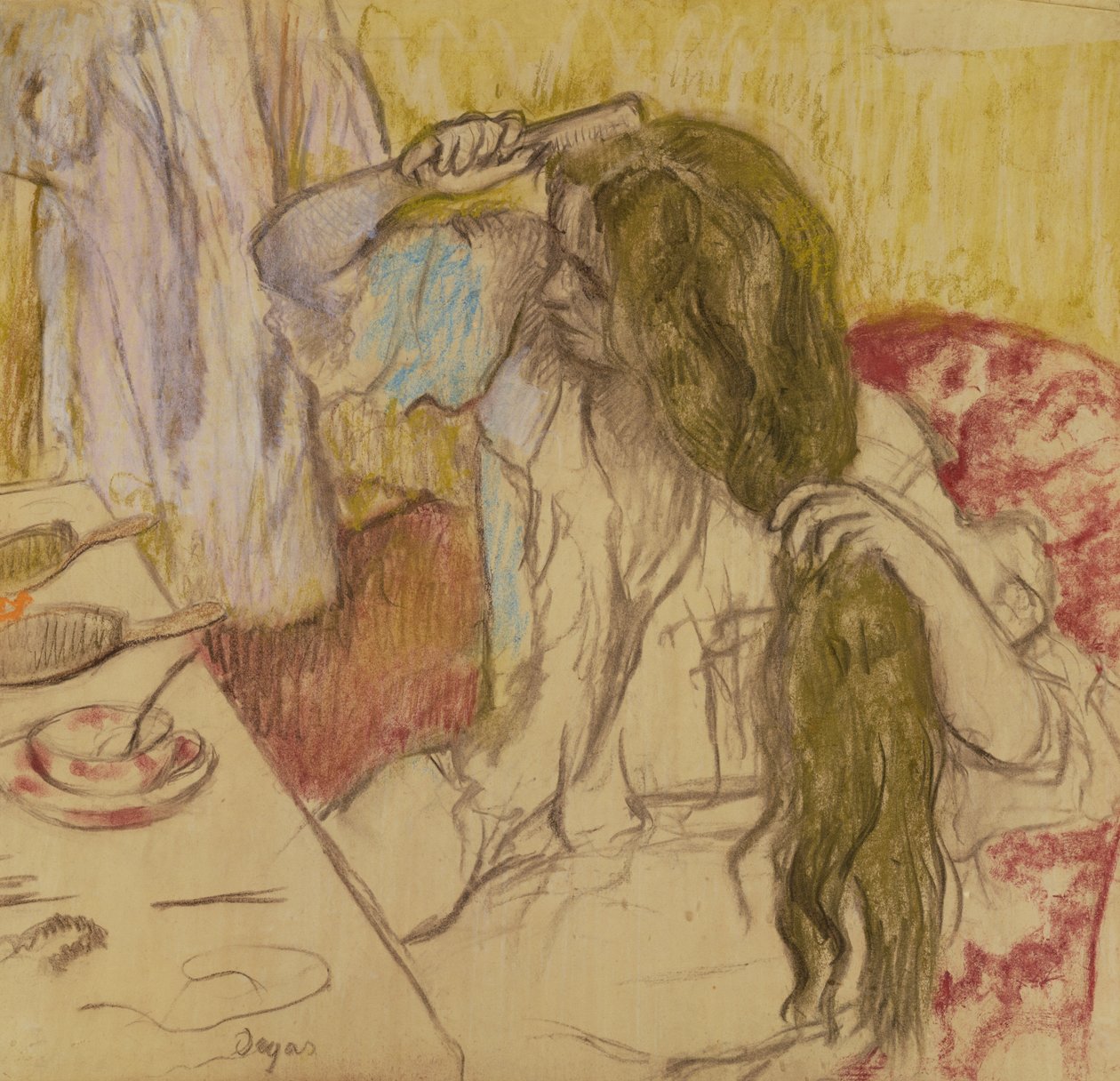 امرأة في مرحاضها ، c.1885 (باستيل على ورق مقوى) بواسطة إدغار ديغا