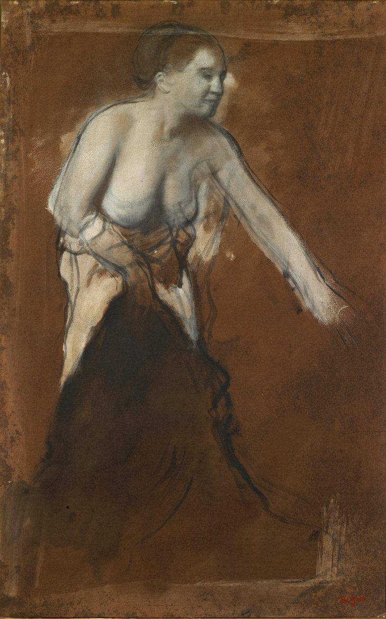 امرأة تغسل نفسها ، c. 1866-68 (زيت على الكرتون) بواسطة إدغار ديغا