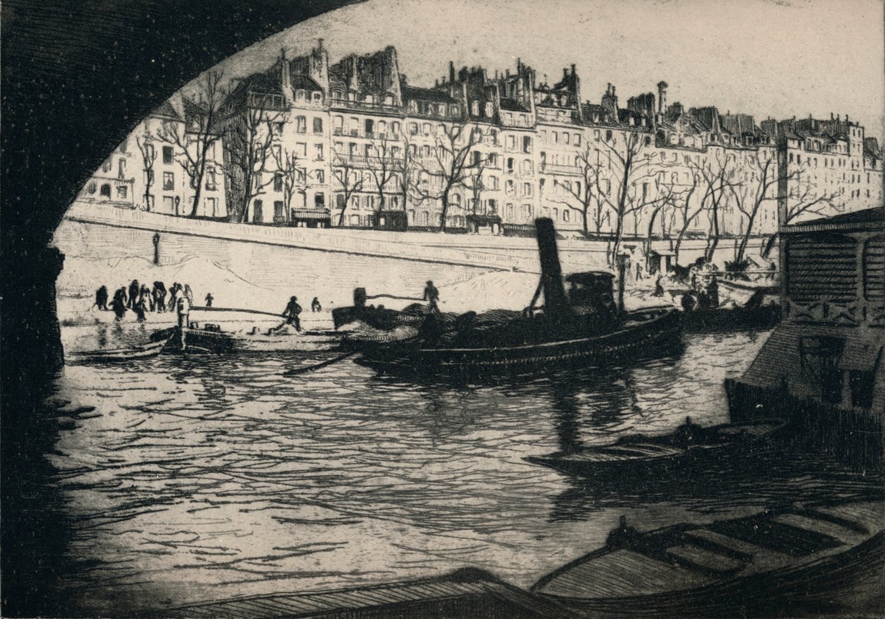 "Quai de l'Hotel de Ville" ، 1915 بواسطة إدغار شاهين