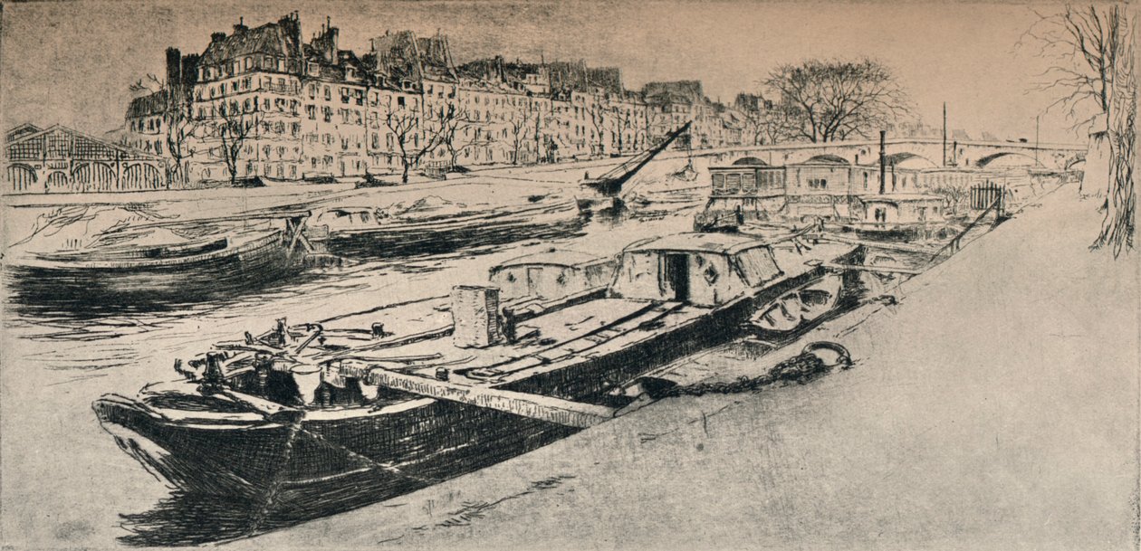"Quai des Celestins" ، 1915 بواسطة إدغار شاهين