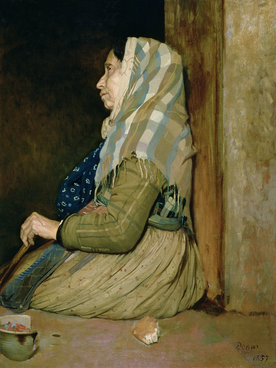 امرأة متسول رومانية ، 1857 بواسطة إدغار ديغا