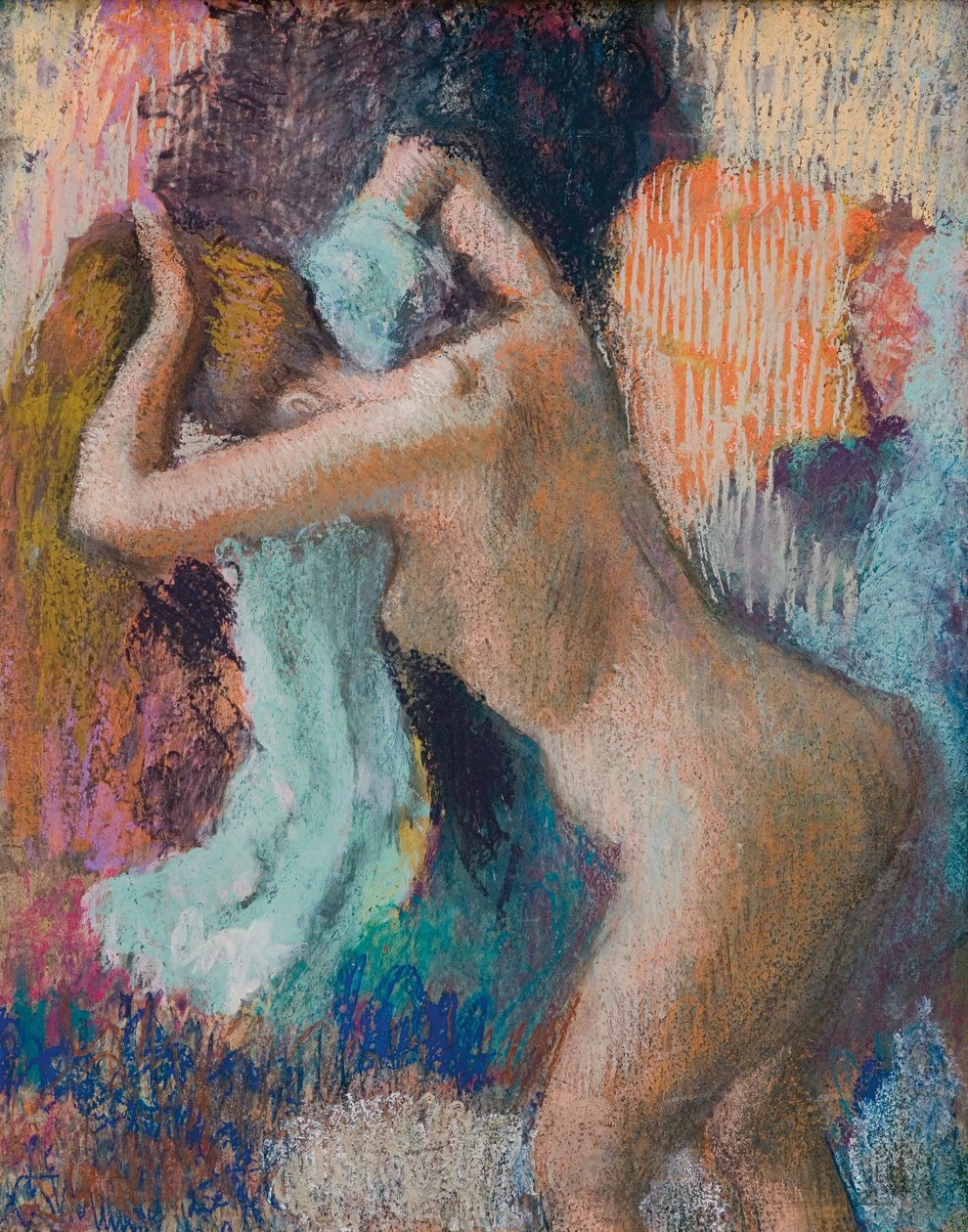 بعد الاستحمام ، تجفف المرأة نفسها ؛ Apres le bain، femme s "essuyant، c.1890-1895 بواسطة إدغار ديغا
