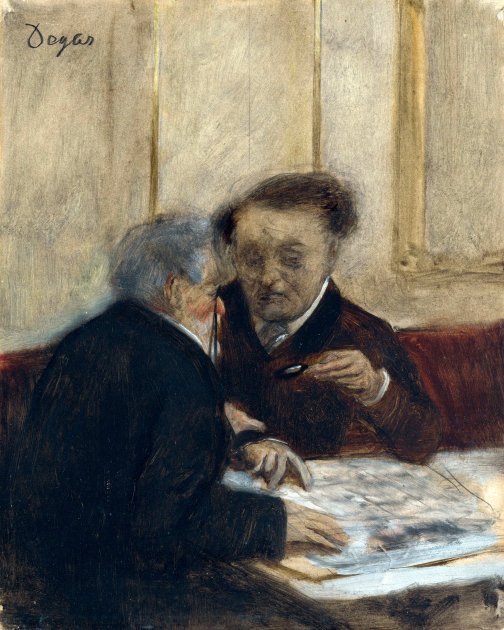 "" في مقهى شاتودون "لوحة لإدغار ديغا (1834-1917) حوالي 1870 خافت 23.7 × 19 سم معرض لندن الوطني بواسطة إدغار ديغا
