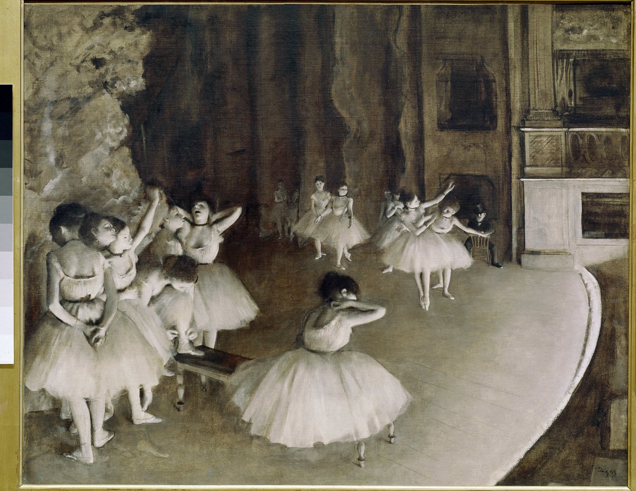 Ballet rehearsal on the stage (oil on canvas بواسطة إدغار ديغا